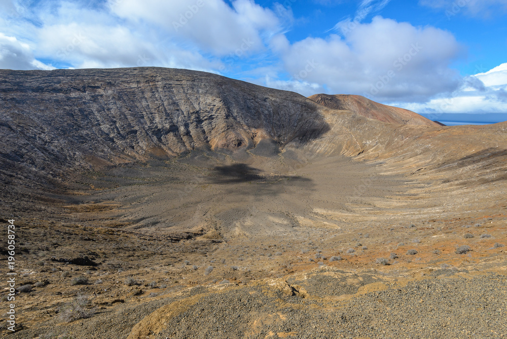 White Crater in Lanzarote, Canary islands, Spain