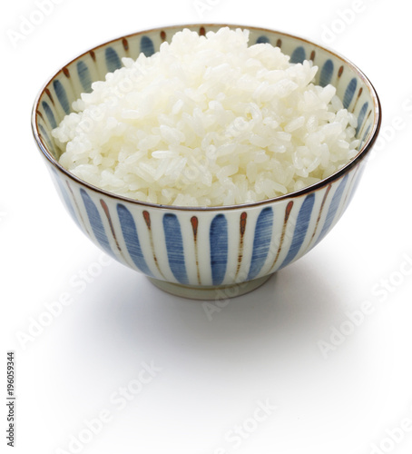 gohan, cooked white rice, japanese staple food