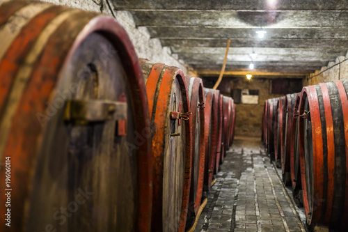 Barrels of wine in old cellar © Boca
