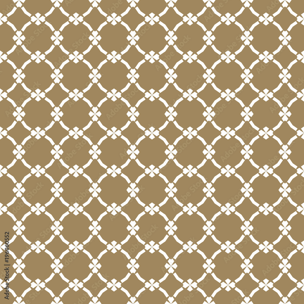 Naklejka premium Gold and white geometric seamless pattern in oriental style. Vector ornaments