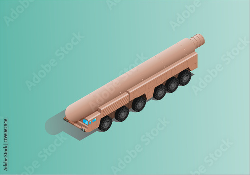 car for transportation of missiles in isometry