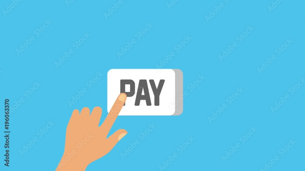 animation hand pressing button pay e commerce virtual animation hand pressing button pay e commerce virtual