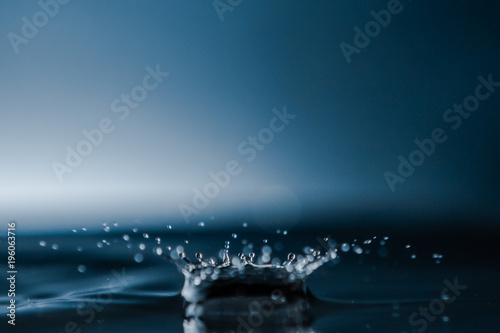 Water drop with water splashes