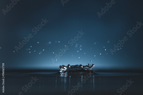 Water drop with water splashes
