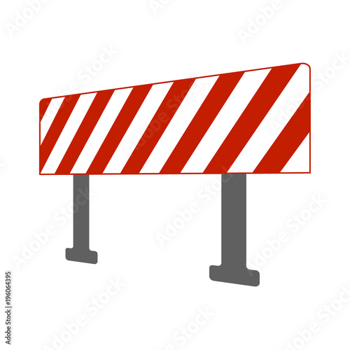 Vector red white hard barrier sign