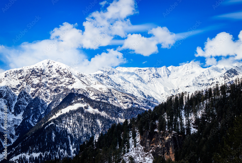 View from Hamta Pass on the Pir Panjal range in the Himalayas.It is a small corridor between Lahaul and Kullu valley of Himachal Pradesh, India