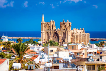 Fotobehang Cyprus Lala Mustafa Pasha moskee Famagusta  © kirill_makarov