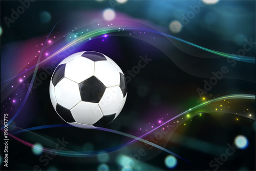 Soccer ball with colorful effects on black background. © Hayati Kayhan
