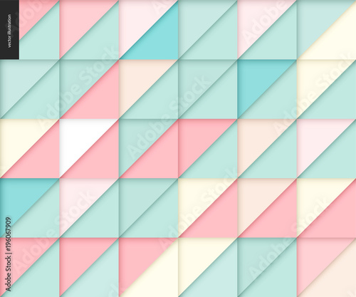Vector seamless geometric papercut pattern of triangles