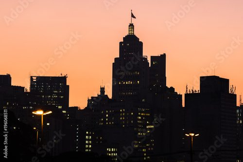 Sao Paulo Downtown Skyline at Sunset - Brazil photo