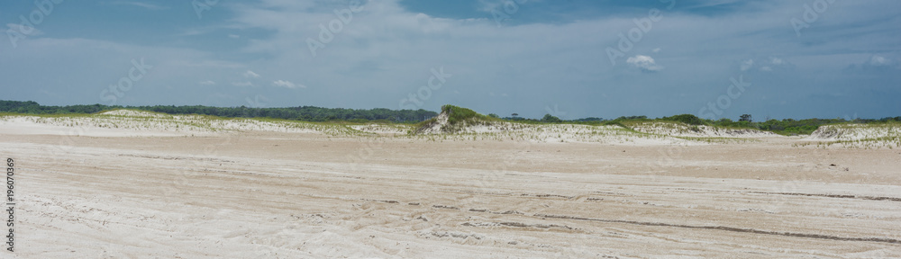 Assateague Island panoramic view of sand and dunes on the beach Assateague Island panoramic view of sand and dunes on the beach