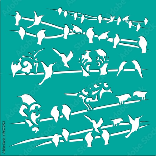 Birds stencils art