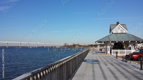 Boardwalk in Solomon's Island Maryland on the Patuxent River photo