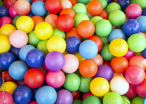 Many colored different balls