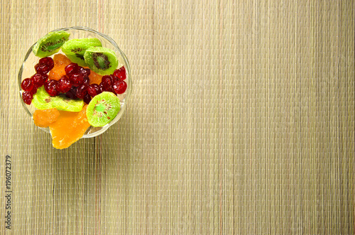 Different dried fruits on a plate.