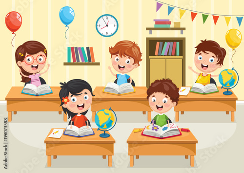 Vector Illustration Of Students