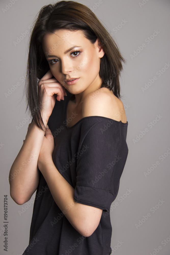 beautiful fashion model posing girl commercial Caucasian close up beauty portrait isolated beautiful fashion model posing girl commercial Caucasian close up beauty portrait isolated