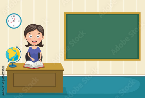 Vector Illustration Of A Teacher Teaching