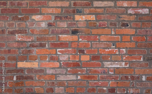 A vintage brick wall for a textured and patterned background.