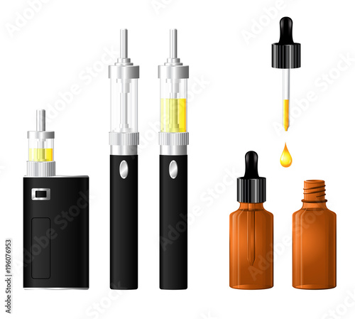Electronic cigarette vector set