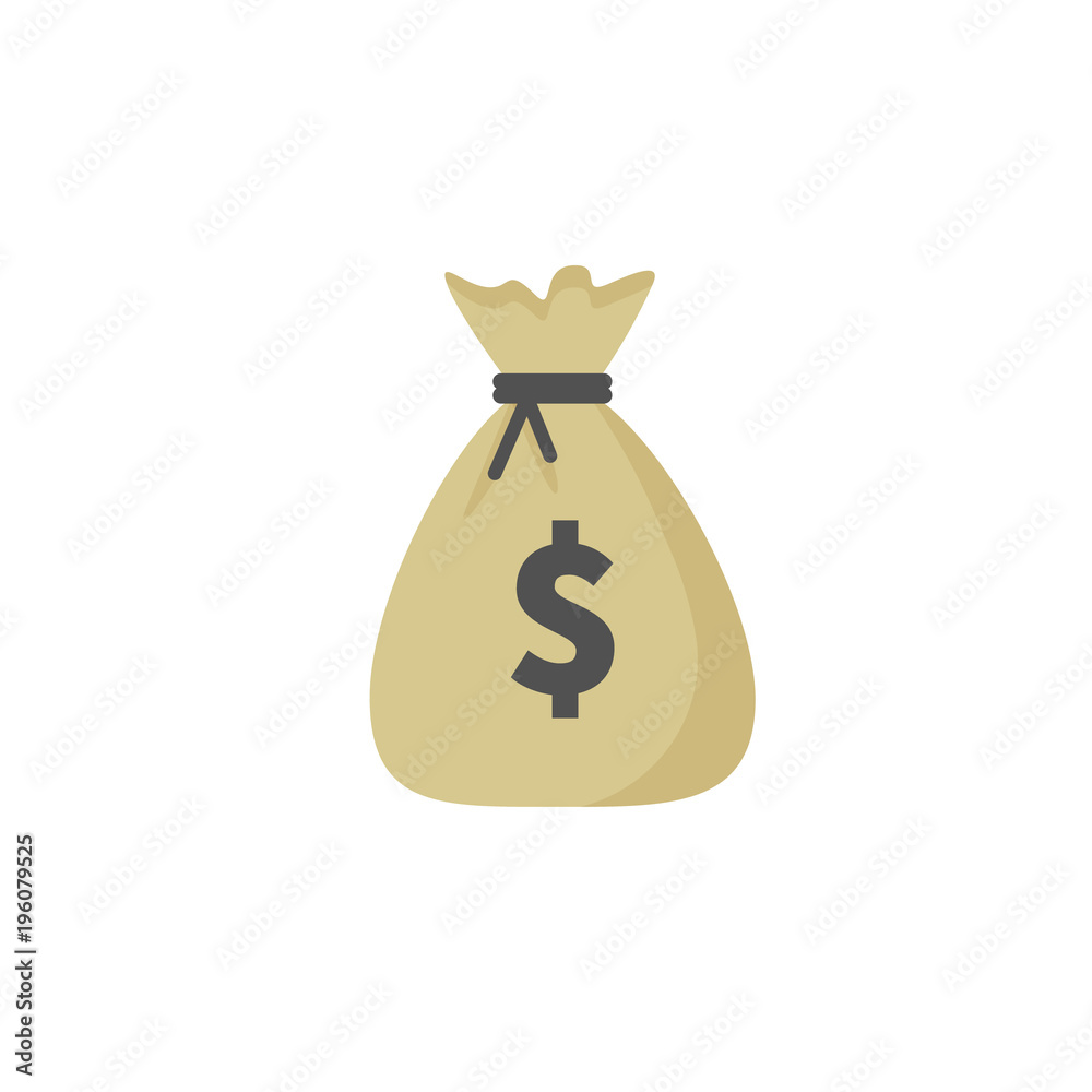 Money bag vector icon, moneybag and dollar sign isolated on white background, Vector illustration. Money bag vector icon, moneybag and dollar sign isolated on white background, Vector illustration.