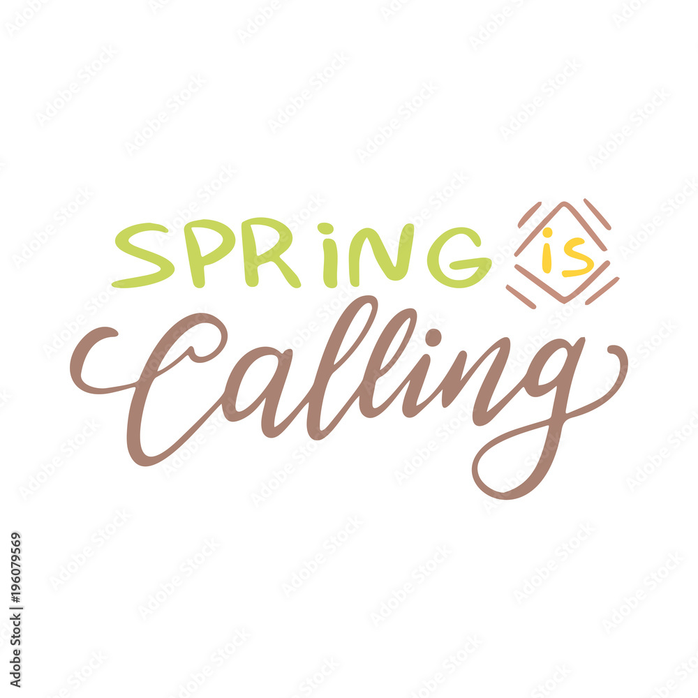 Happy Spring lettering. Greeting card template. Hand drawn modern calligraphy style. Vector illustration Happy Spring lettering. Greeting card template. Hand drawn modern calligraphy style. Vector illustration
