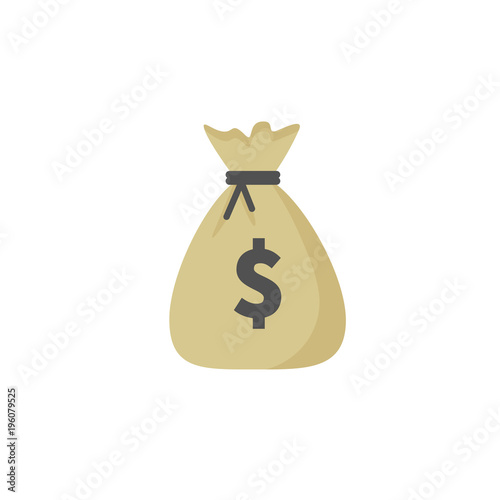 Money bag vector icon, moneybag and dollar sign isolated on white background, Vector illustration.