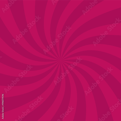 Swirling radial pattern stars background. Vortex starburst spiral twirl square. Helix rotation rays. Fun sun light beams. Vector illustration.