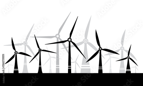 Wind turbine silhouette