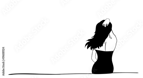 woman in the black dress