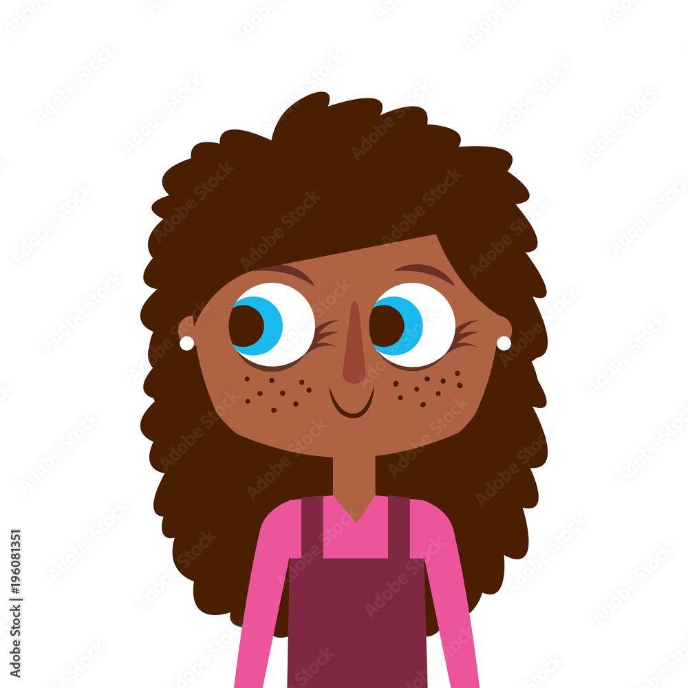happy cute teen girl daughter cartoon vector illustration Stock Vector |  Adobe Stock