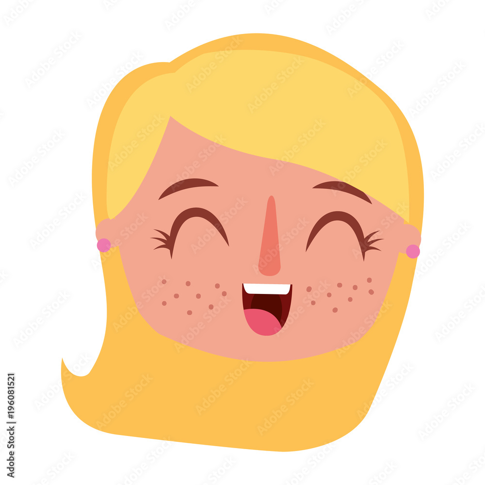 beautiful young teenager happy face girl smiling vector illustration beautiful young teenager happy face girl smiling vector illustration