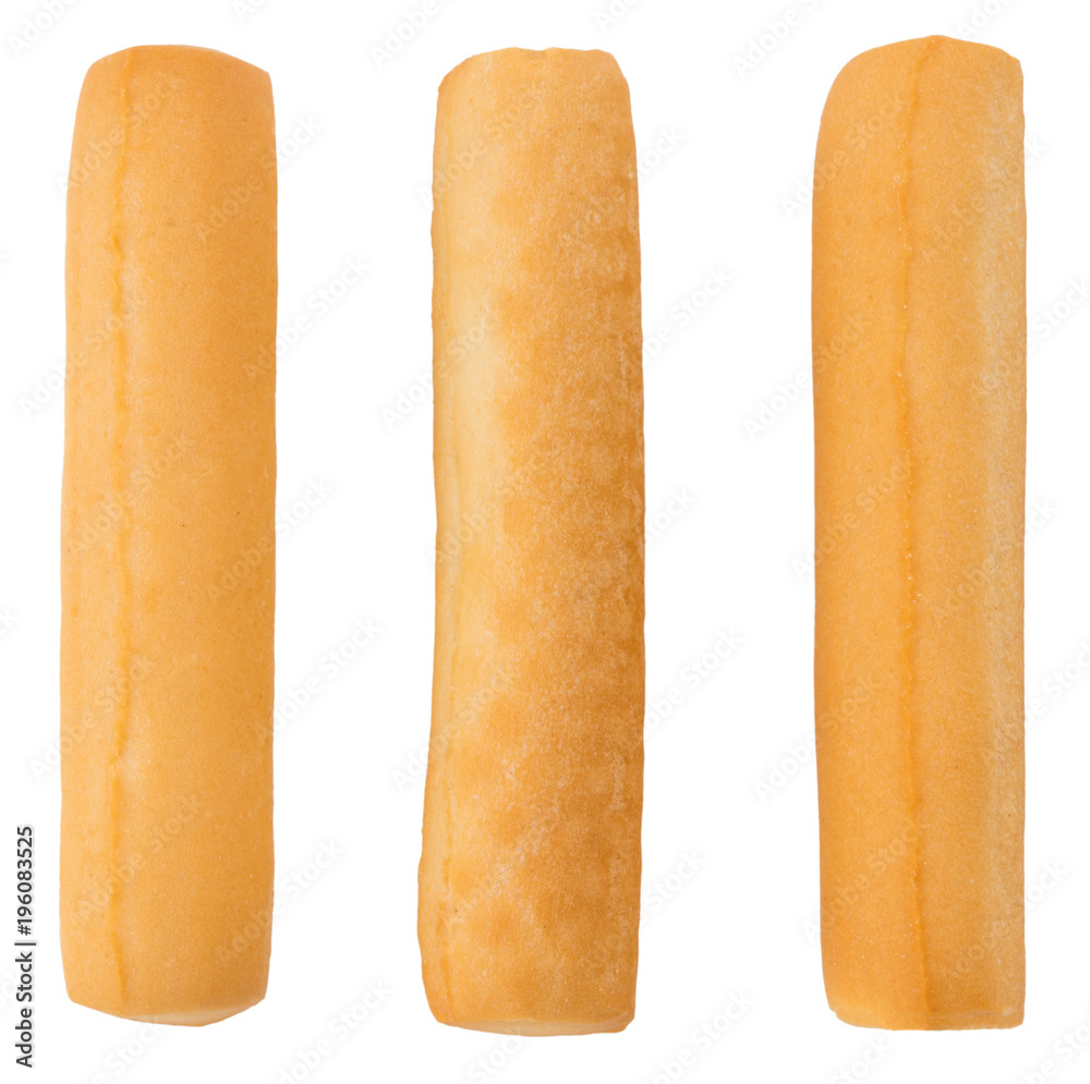 Bread sticks isolated on white background. With clipping path