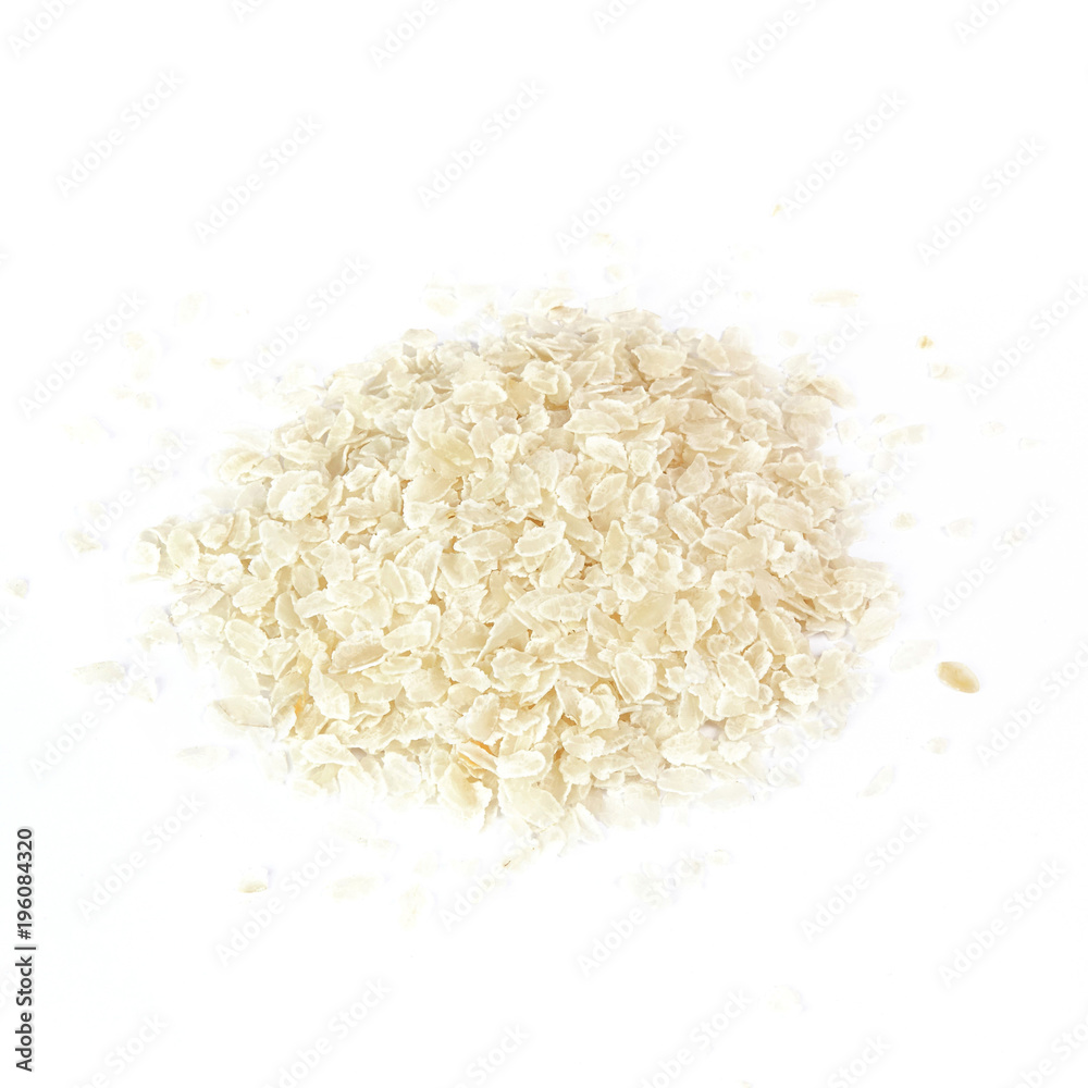 Rice flakes isolated on white background Rice flakes isolated on white background