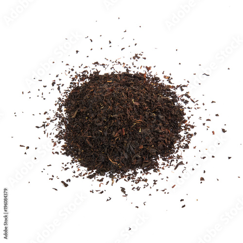 Black tea isolated on white background