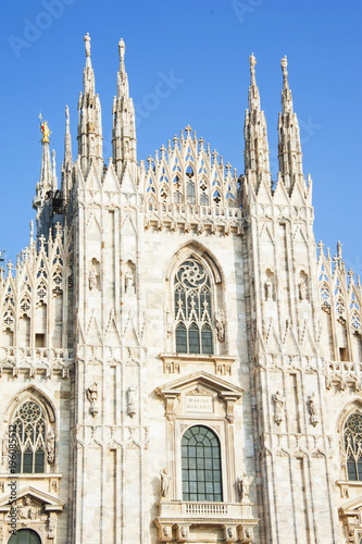 Duomo cathedral in Milan, landscape tourist history building, Europe, Italy