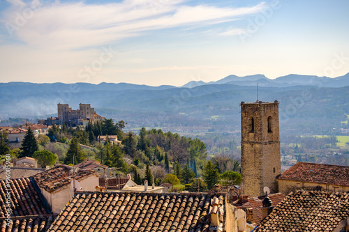 Obraz na płótnie Vue panoramique depuis le sommet du village de Fayence, Provence, France. w salonie
