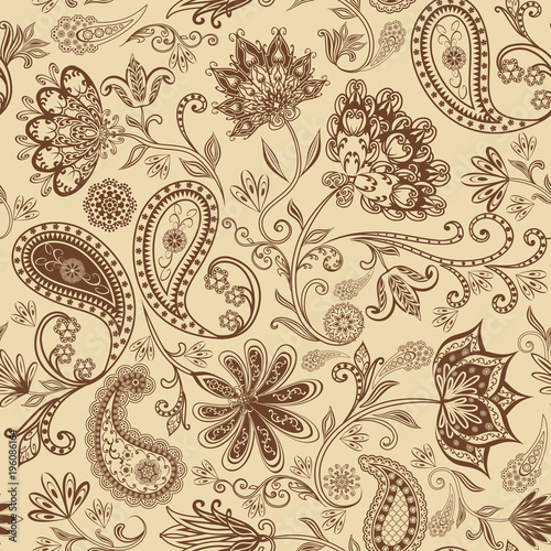 Seamless pattern in ethnic traditional style.