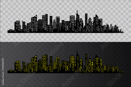 The silhouette of the city in a flat style. Modern urban landscape.vector illustration.