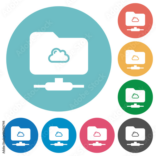 Cloud FTP flat round icons