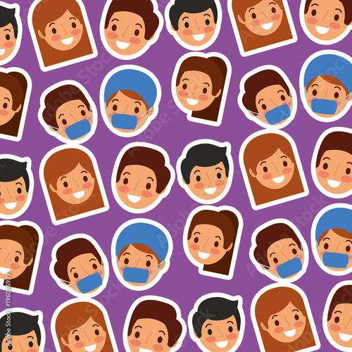 medical people clinic professional cartoon pattern vector illustration