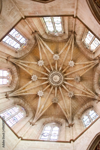 Chapel dome ceiling at the Monastery of Santa Maria da Vitoria. Portugal