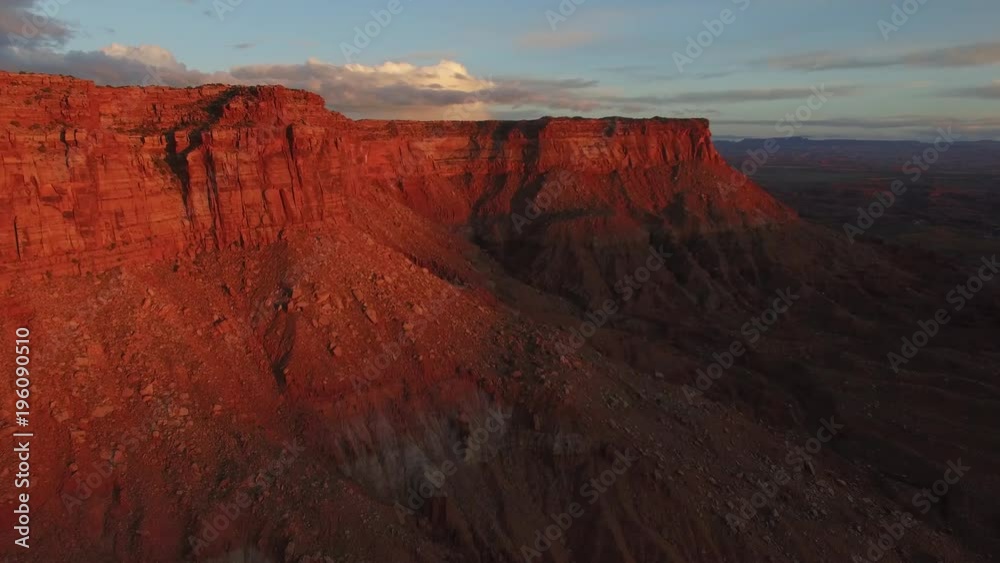 Flying Along Edge of Canyon Rim at Sunset Flying Along Edge of Canyon Rim at Sunset