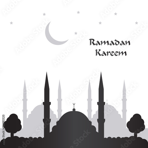 ramadan kareem greeting card with black background vector illustration