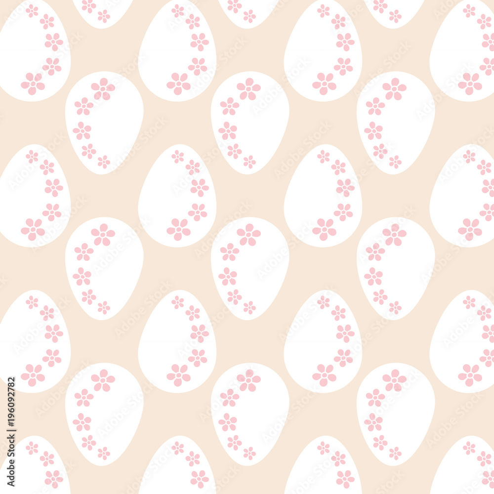 white easter eggs with pink flowers on a pink background repeating pattern white easter eggs with pink flowers on a pink background repeating pattern