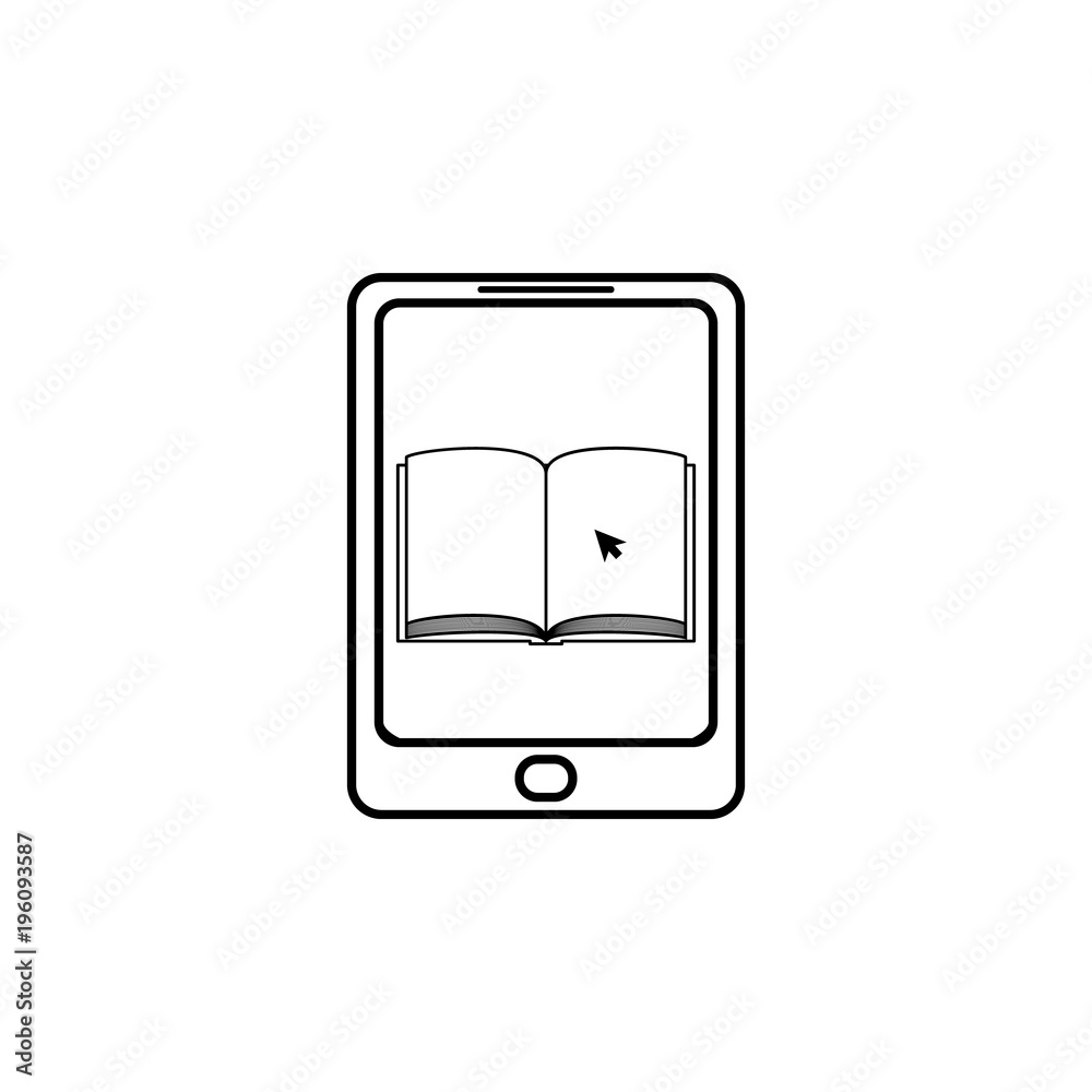 book on the smart phone screen icon. Element of online education icon for mobile concept and web apps. Thin line icon for website design and development, app development book on the smart phone screen icon. Element of online education icon for mobile concept and web apps. Thin line icon for website design and development, app development