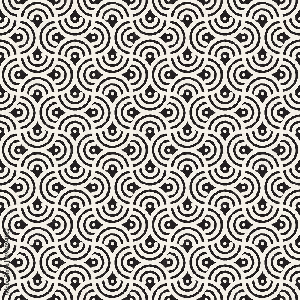 Seamless abstract hand drawn pattern. Vector freehand lines background texture. Ink brush strokes geometric design.