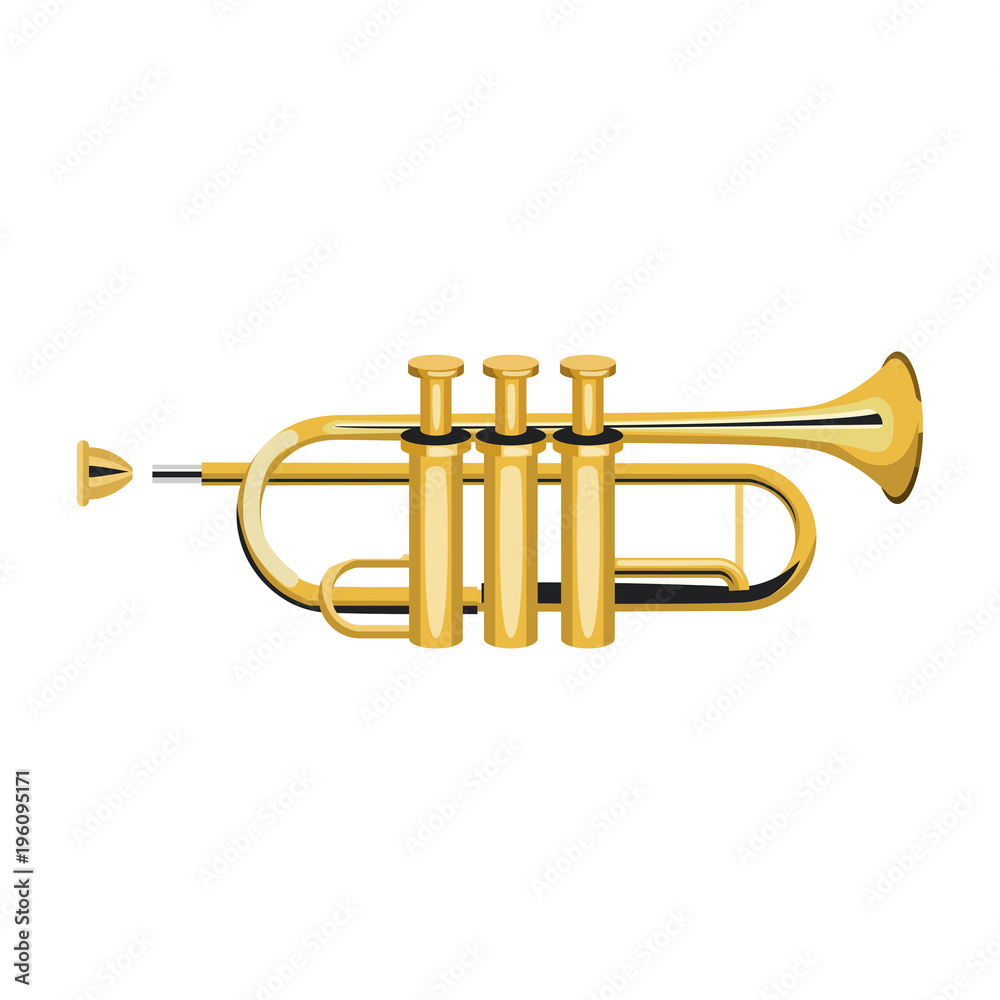 Fototapeta premium Trumpet music instrument vector illustration graphic design