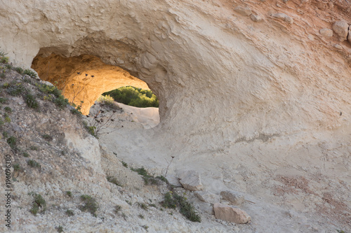 Wallpaper Mural Sunny tunnel path in the white rock, Xabia Spain    Torontodigital.ca