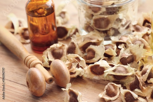 moringa oil with dried photo